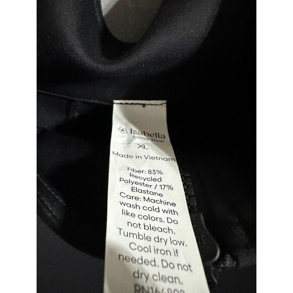 Isabella Activewear Women's Ruffle Back Peplum Jacket Amore Knit Black XL NWT - Picture 4 of 6